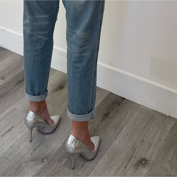 Brian Atwood Silver Croco Beauty Heels - Picture 9 of 11